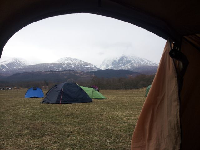 View of Ben Nevis from Tent