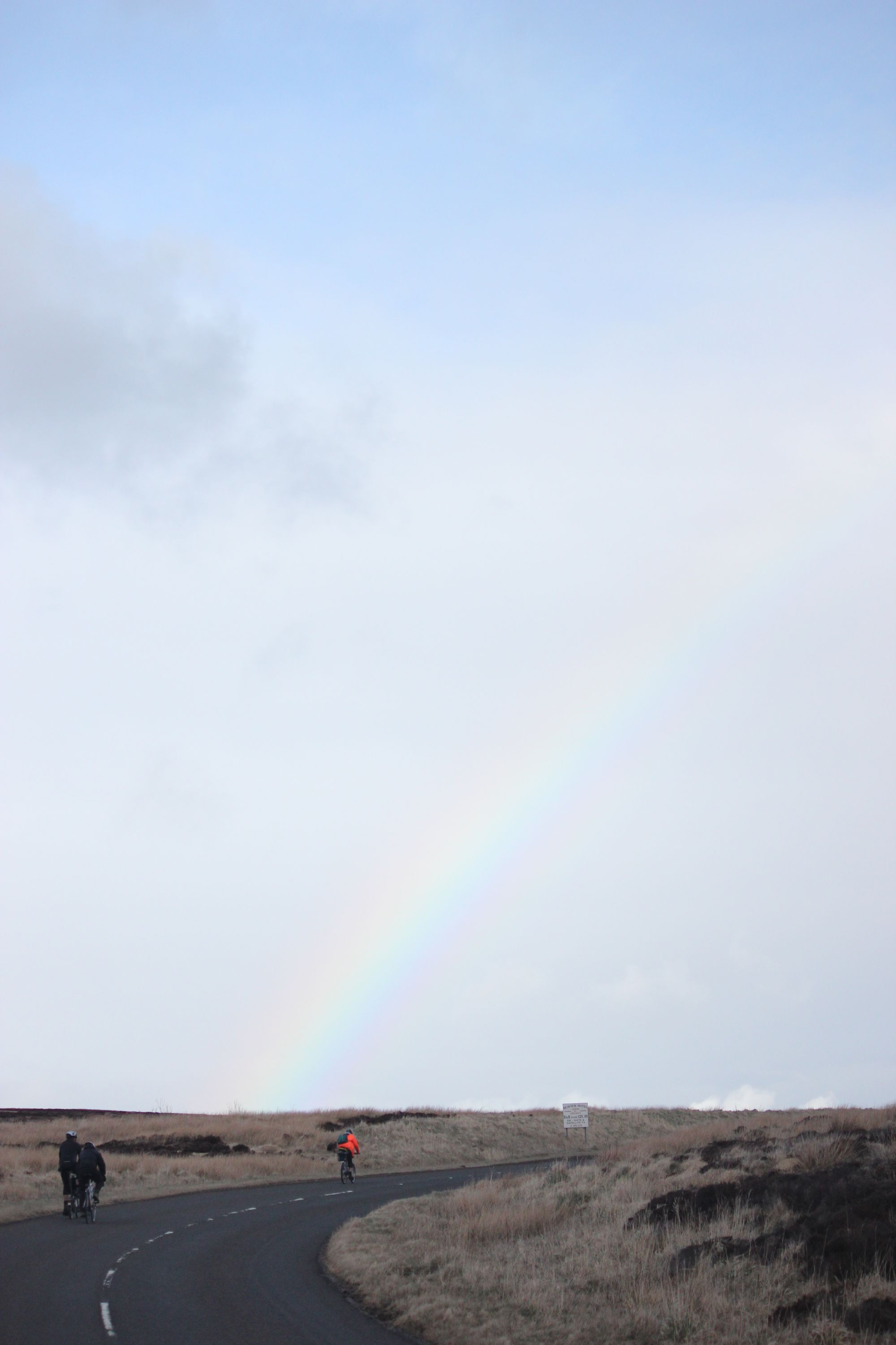 A rainbow welcomes us to John O'Groats. The perfect end to and epic journey.