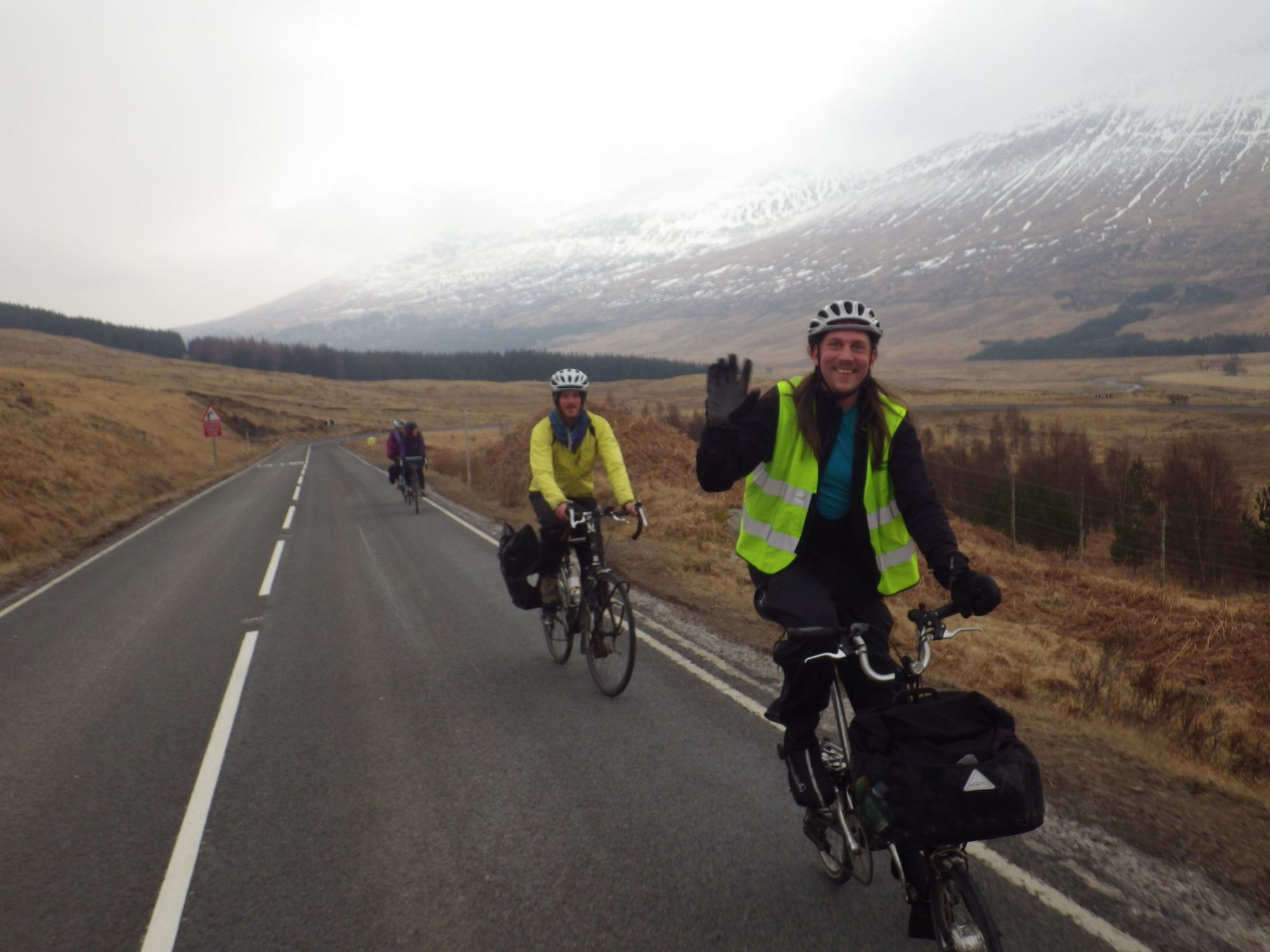 Josef happy climbing a hill in Glen Coe.